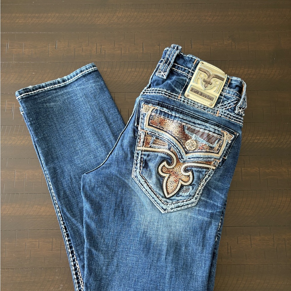 Men's Blue Jeans with Embroidered Pocket